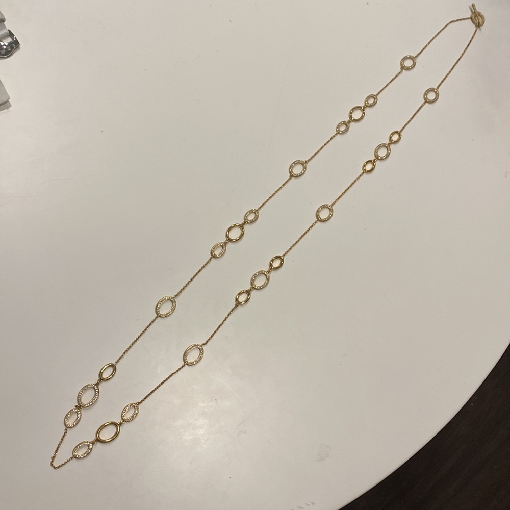 Nadri Swarovski crystal gold reversible long necklace